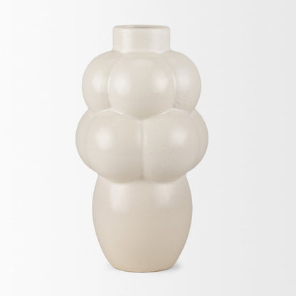 UlvCream Glazed Bubble Ceramic Vase