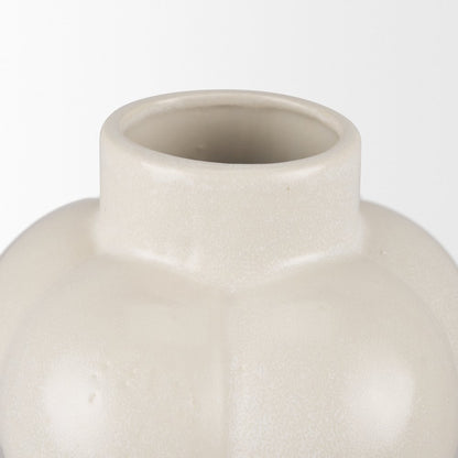 UlvCream Glazed Bubble Ceramic Vase