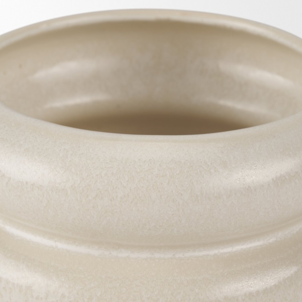 Twyla Short Cream Glazed Ring Pot