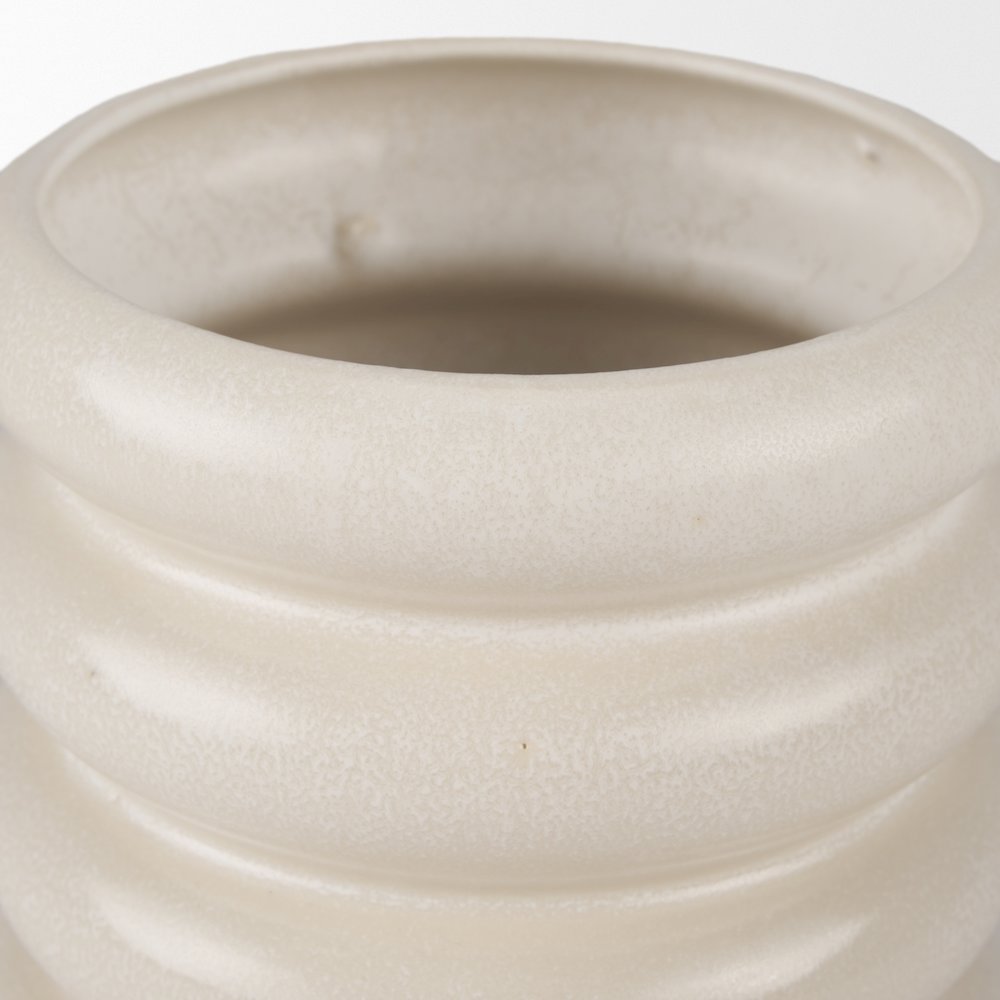 Twyla Tall Cream Glazed Ring Pot