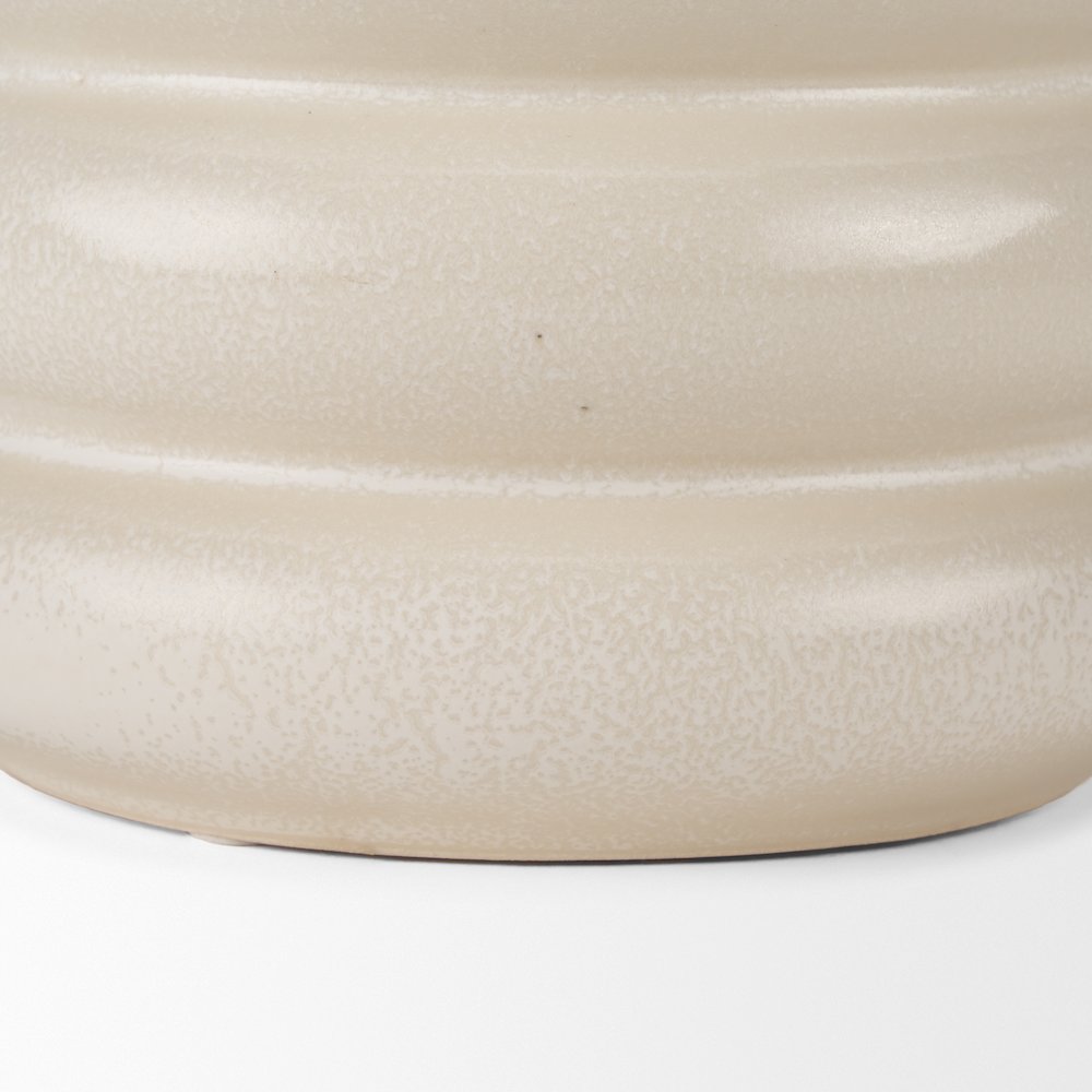 Twyla Tall Cream Glazed Ring Pot