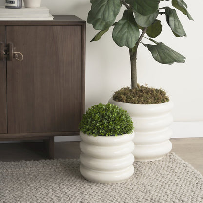 Twyla Short Cream Glazed Floor Vase