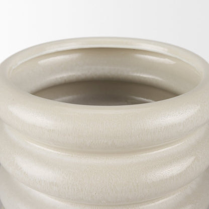 Twyla Short Cream Glazed Floor Vase