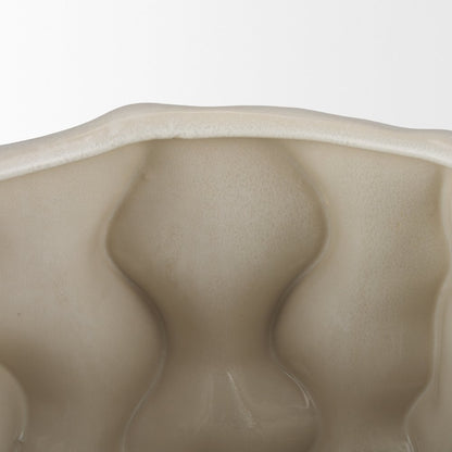 Vahn Sculptural Cream Glazed Decorative Ceramic Bowl