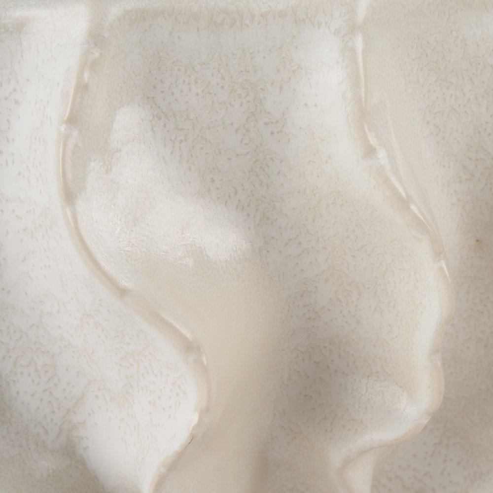 Vahn Sculptural Cream Glazed Decorative Ceramic Bowl