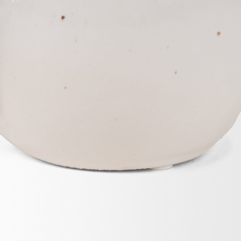 UrvShort Off White Speckled Asymmetrical Ceramic Vase
