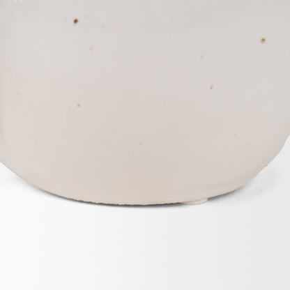 UrvShort Off White Speckled Asymmetrical Ceramic Vase