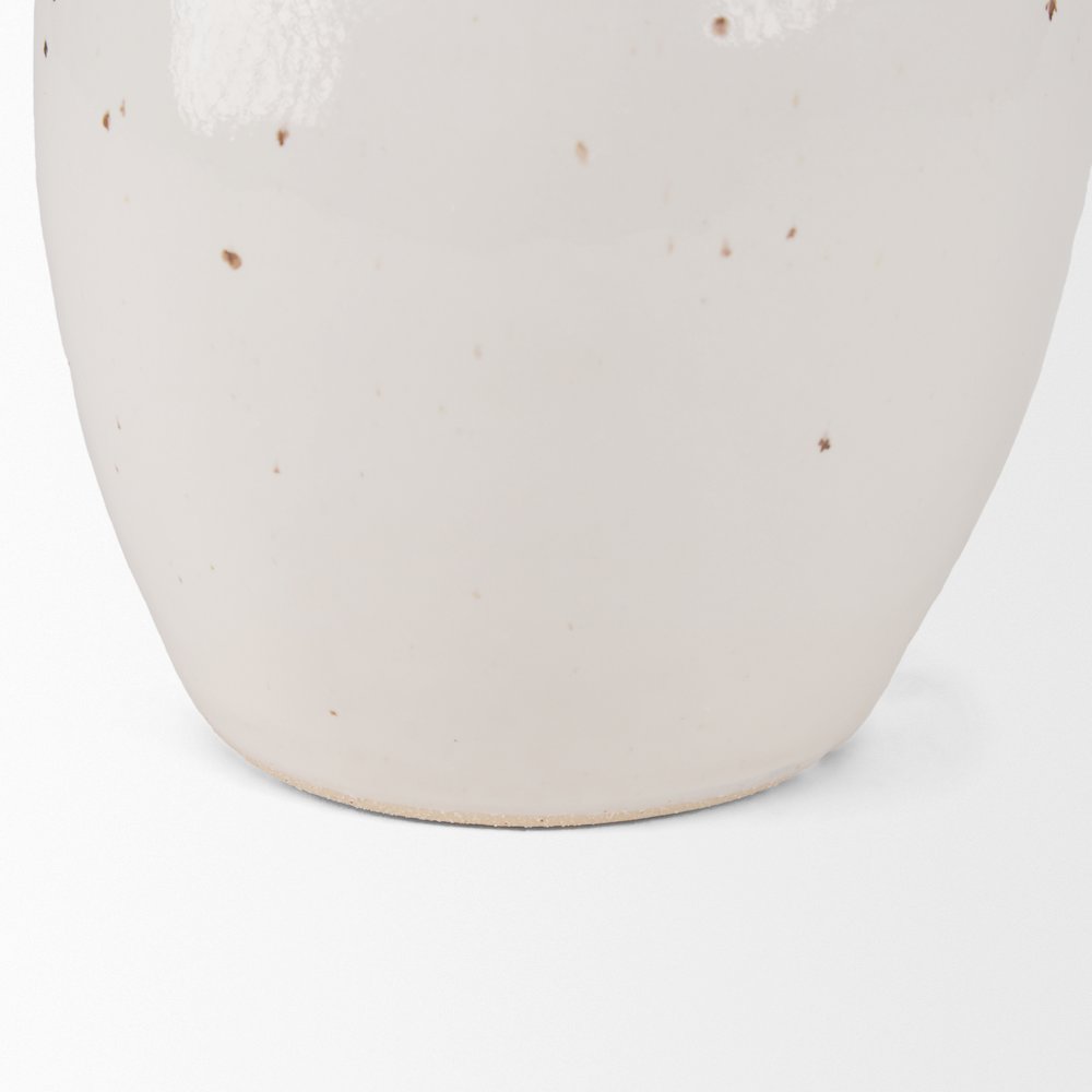 UrvTall Off White Speckled Asymmetrical Ceramic Vase