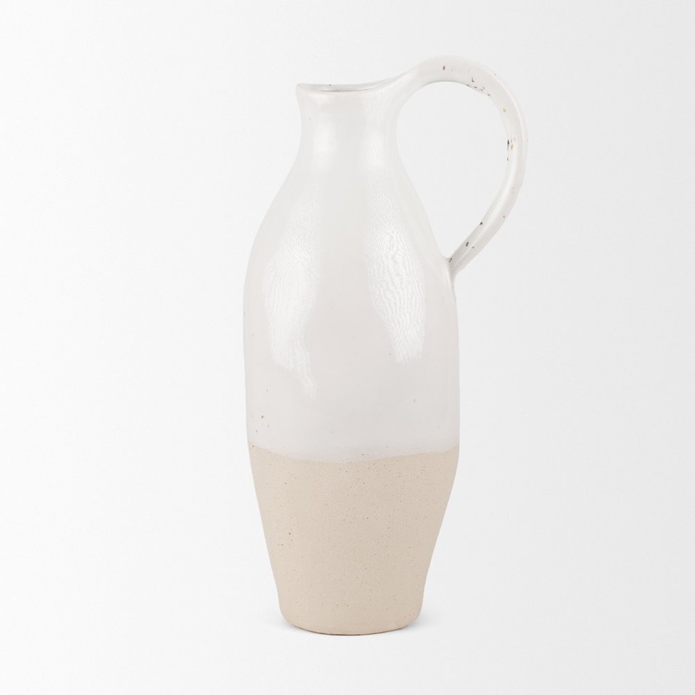 Valora Black Speckled Cream Light Beige Ceramic Jug