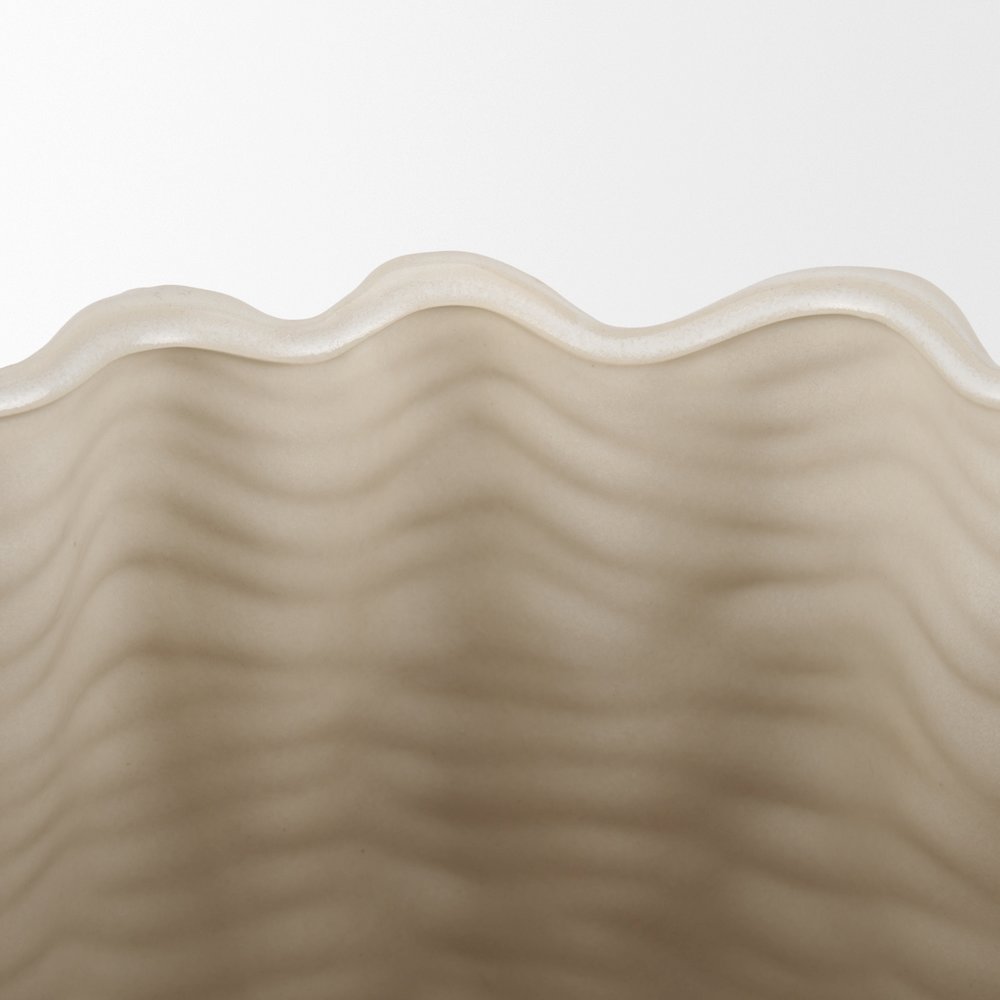 Velia Short Seashell Sculptural Cream Glazed Ceramic Vase