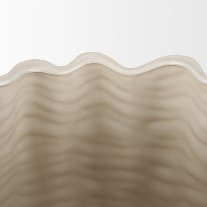 Velia Short Seashell Sculptural Cream Glazed Ceramic Vase