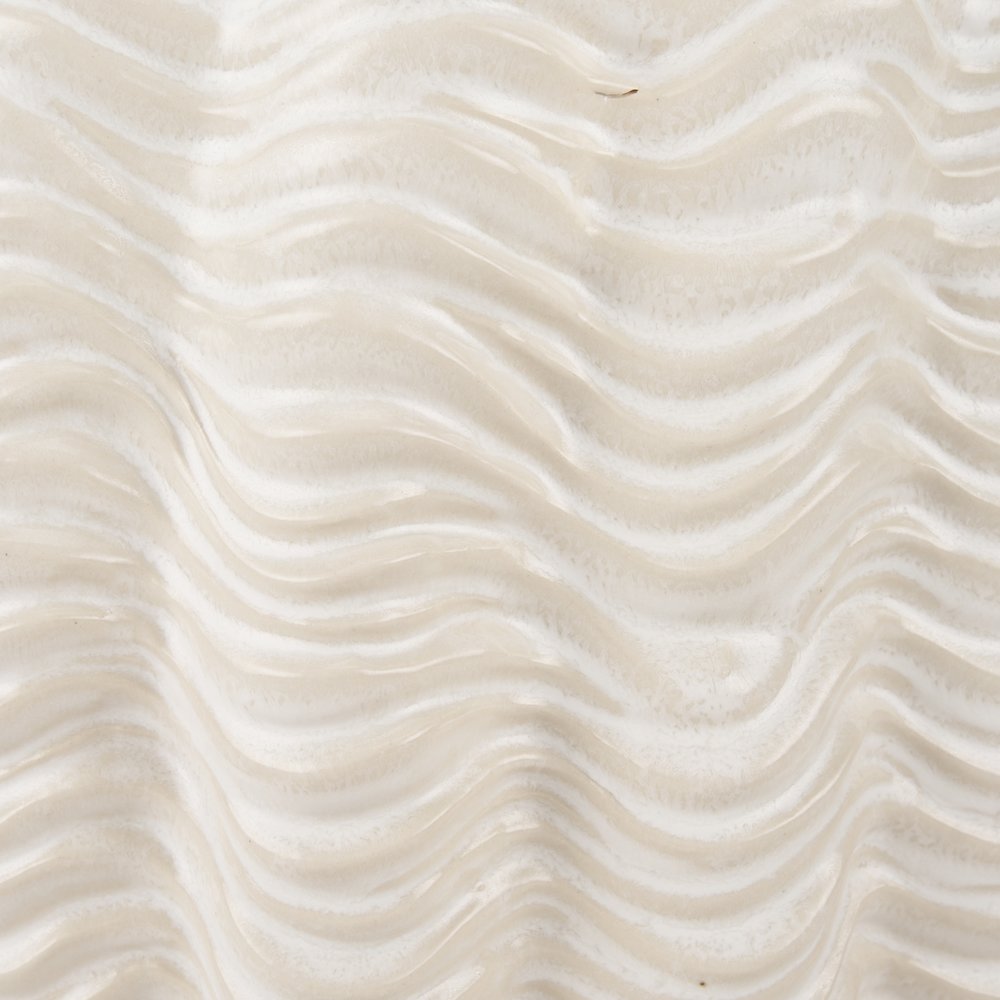 Velia Short Seashell Sculptural Cream Glazed Ceramic Vase