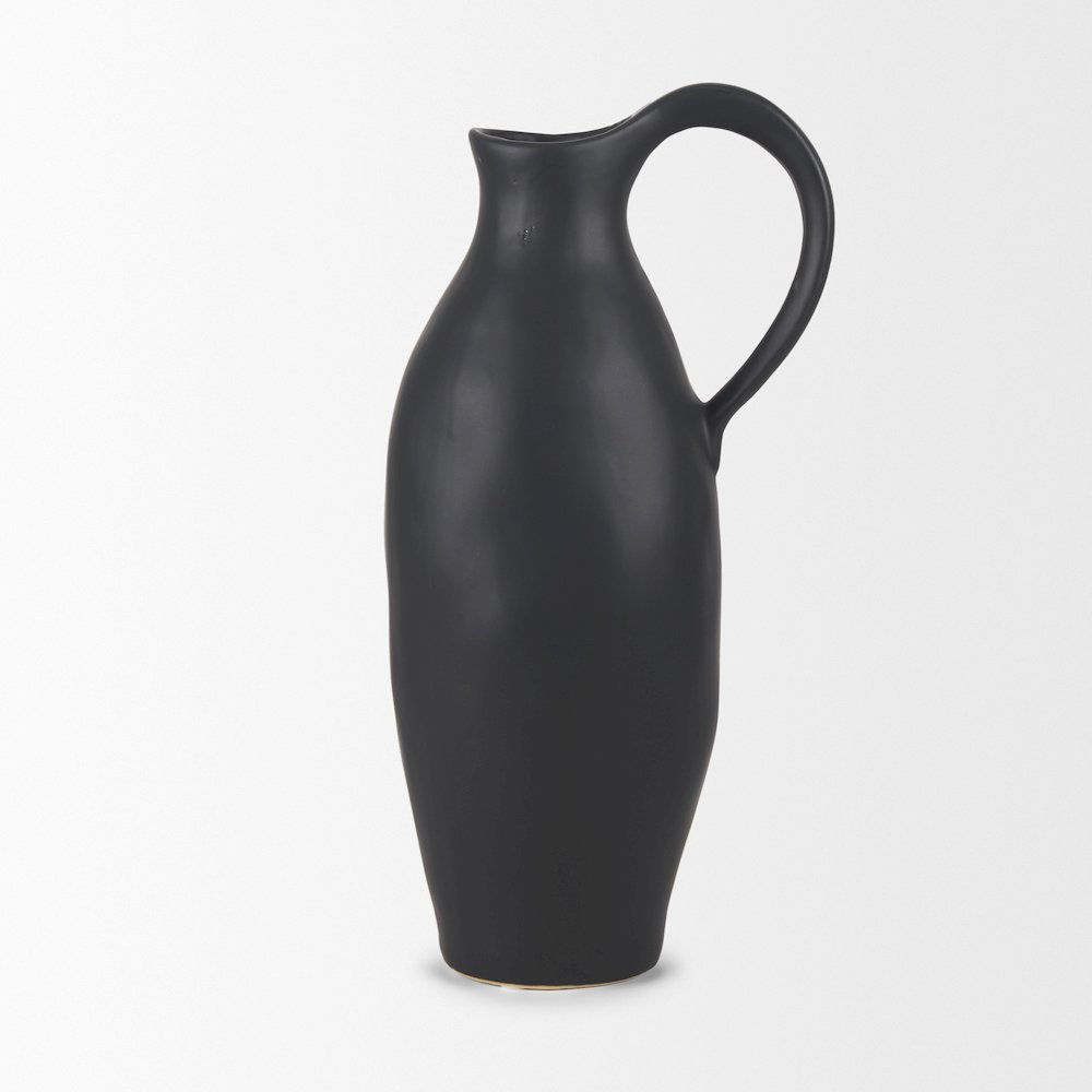 Valora Matte Black Ceramic Jug