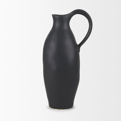 Valora Matte Black Ceramic Jug