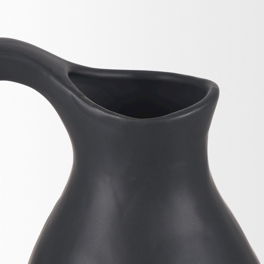 Valora Matte Black Ceramic Jug