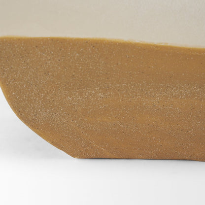 Vania Short Off White Tan Textured Ceramic Vase