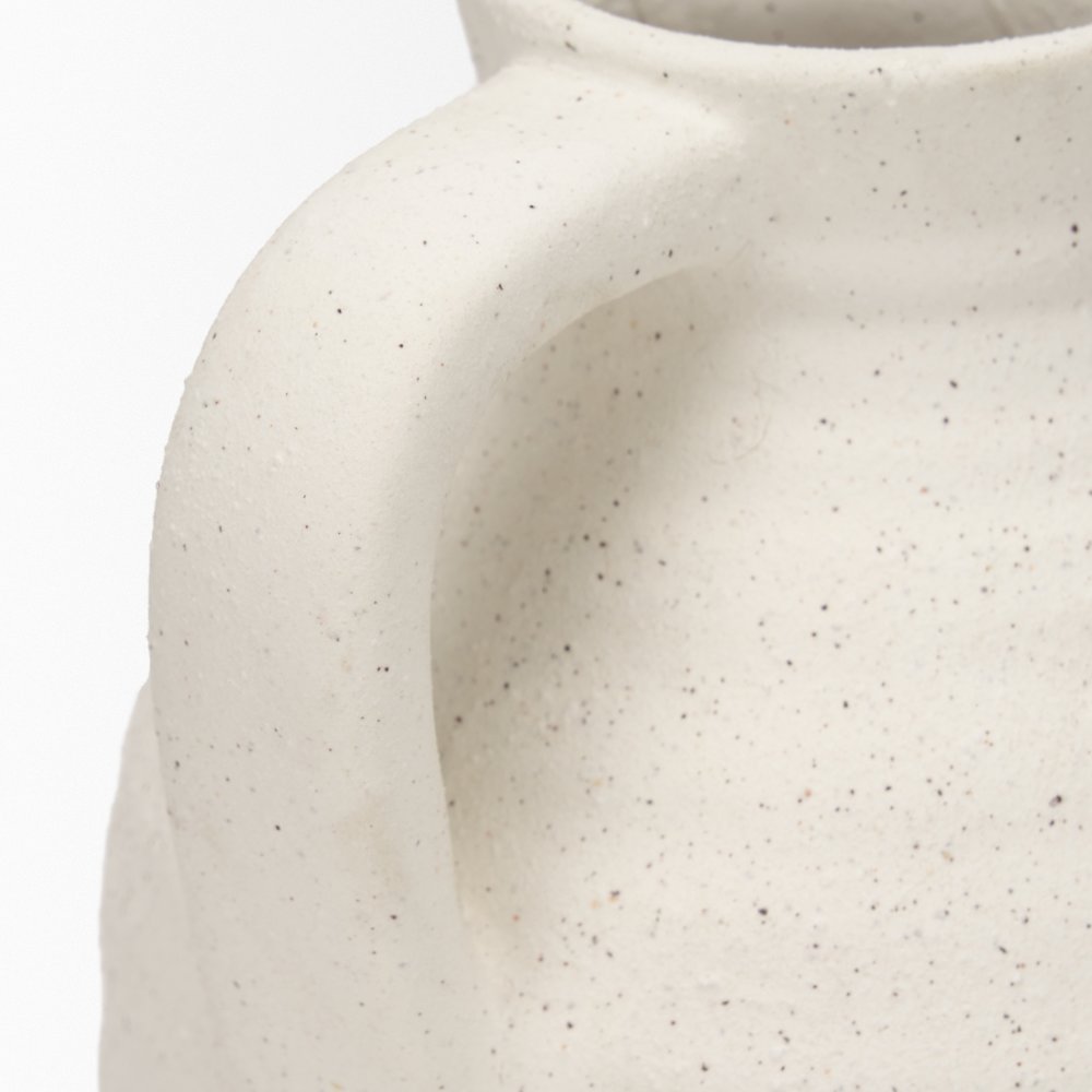 Tyrus Medium Textured Matte White Speckling Ceramic Vase