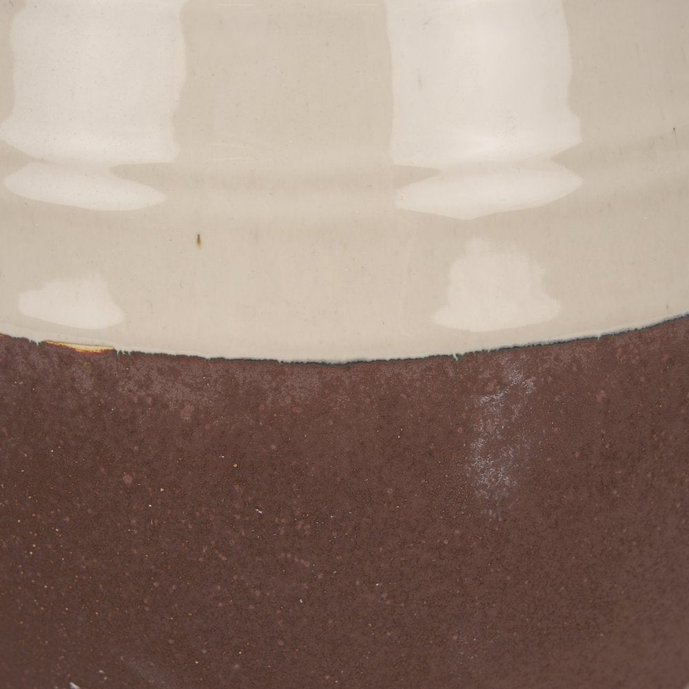 Tryna Small Beige Matte Brown Ceramic Vase