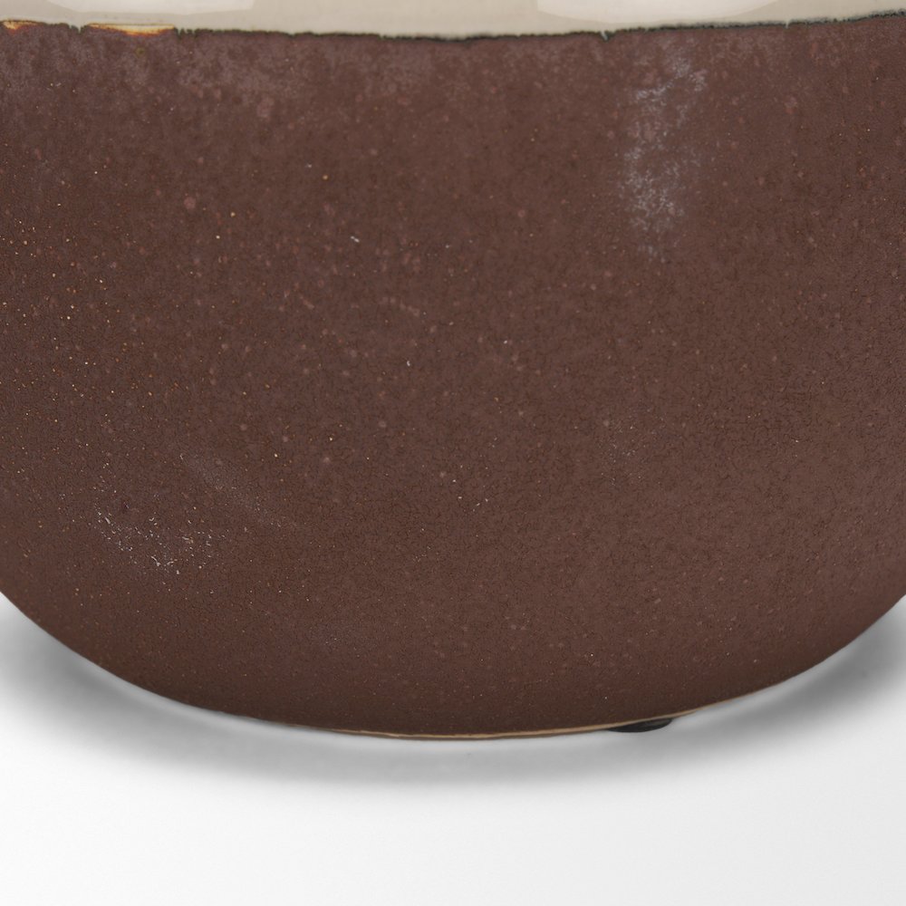 Tryna Small Beige Matte Brown Ceramic Vase