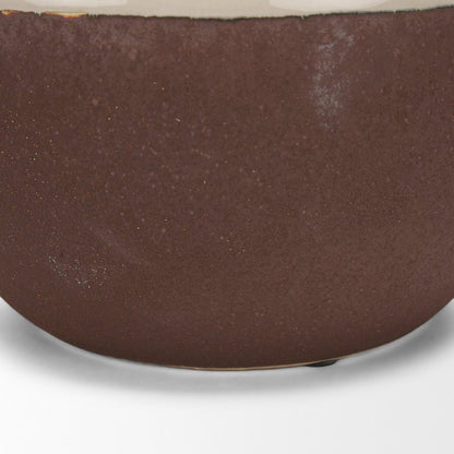 Tryna Small Beige Matte Brown Ceramic Vase