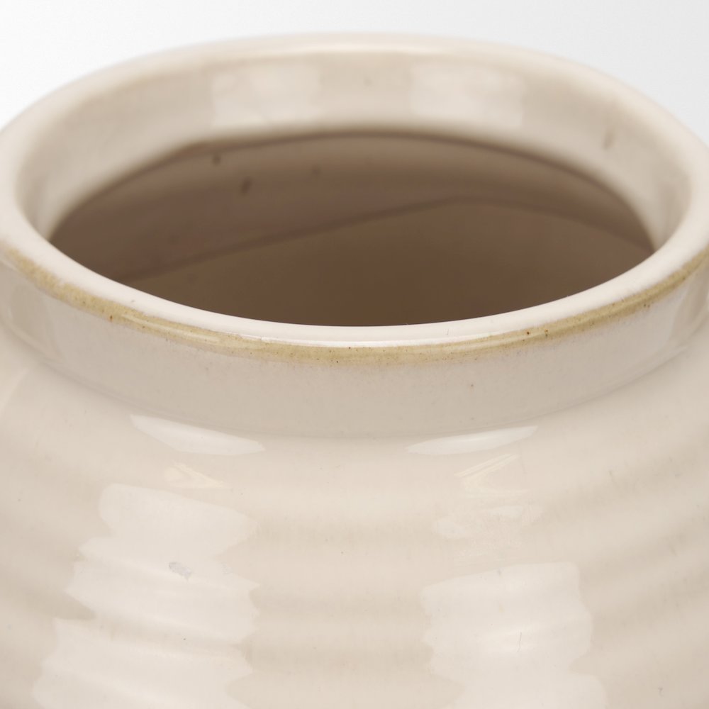 Tryna Small Beige Matte Brown Ceramic Vase