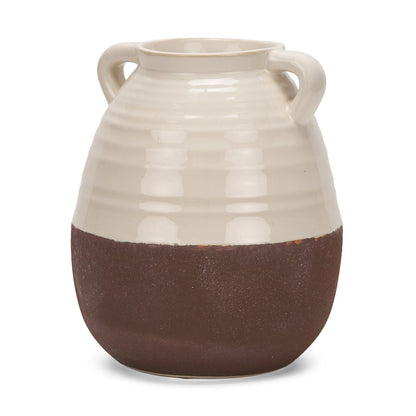 Tryna Large Beige Matte Brown Ceramic Vase