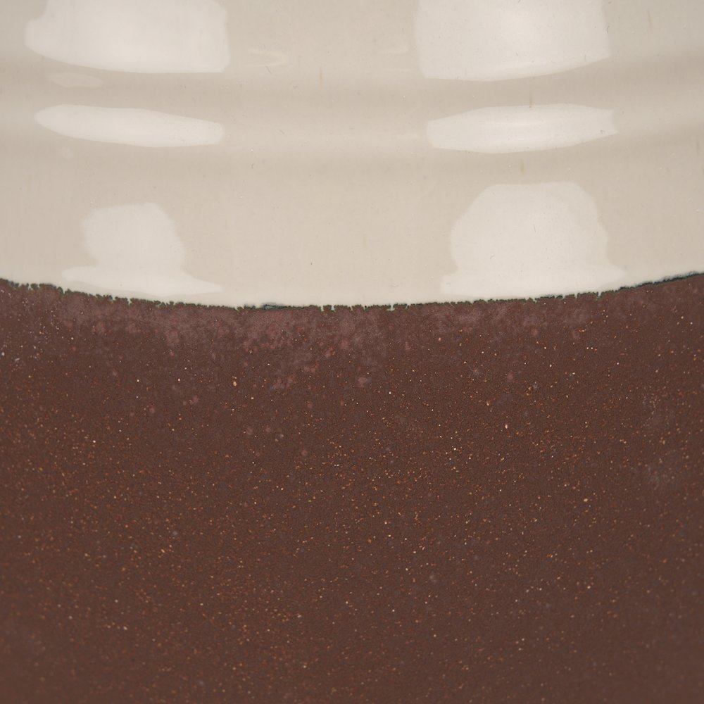 Tryna Large Beige Matte Brown Ceramic Vase