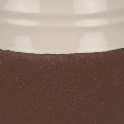 Tryna Large Beige Matte Brown Ceramic Vase