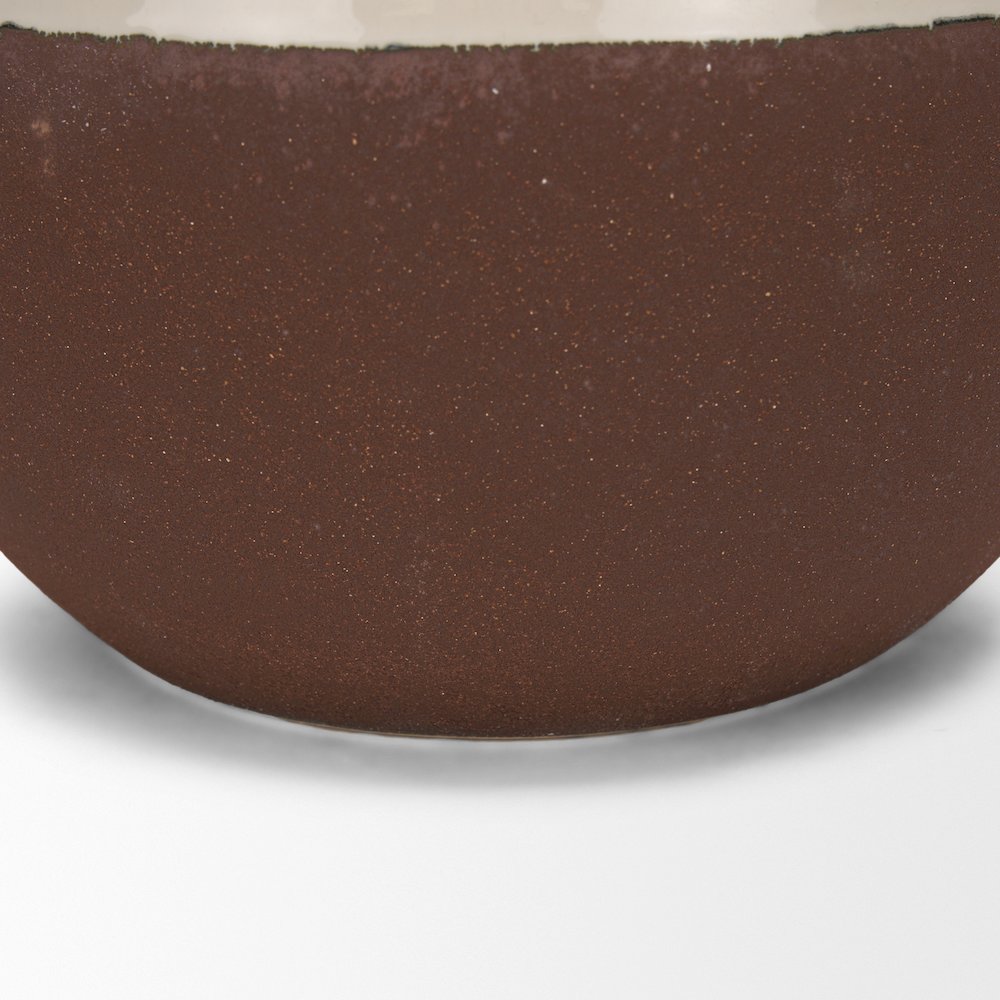 Tryna Large Beige Matte Brown Ceramic Vase