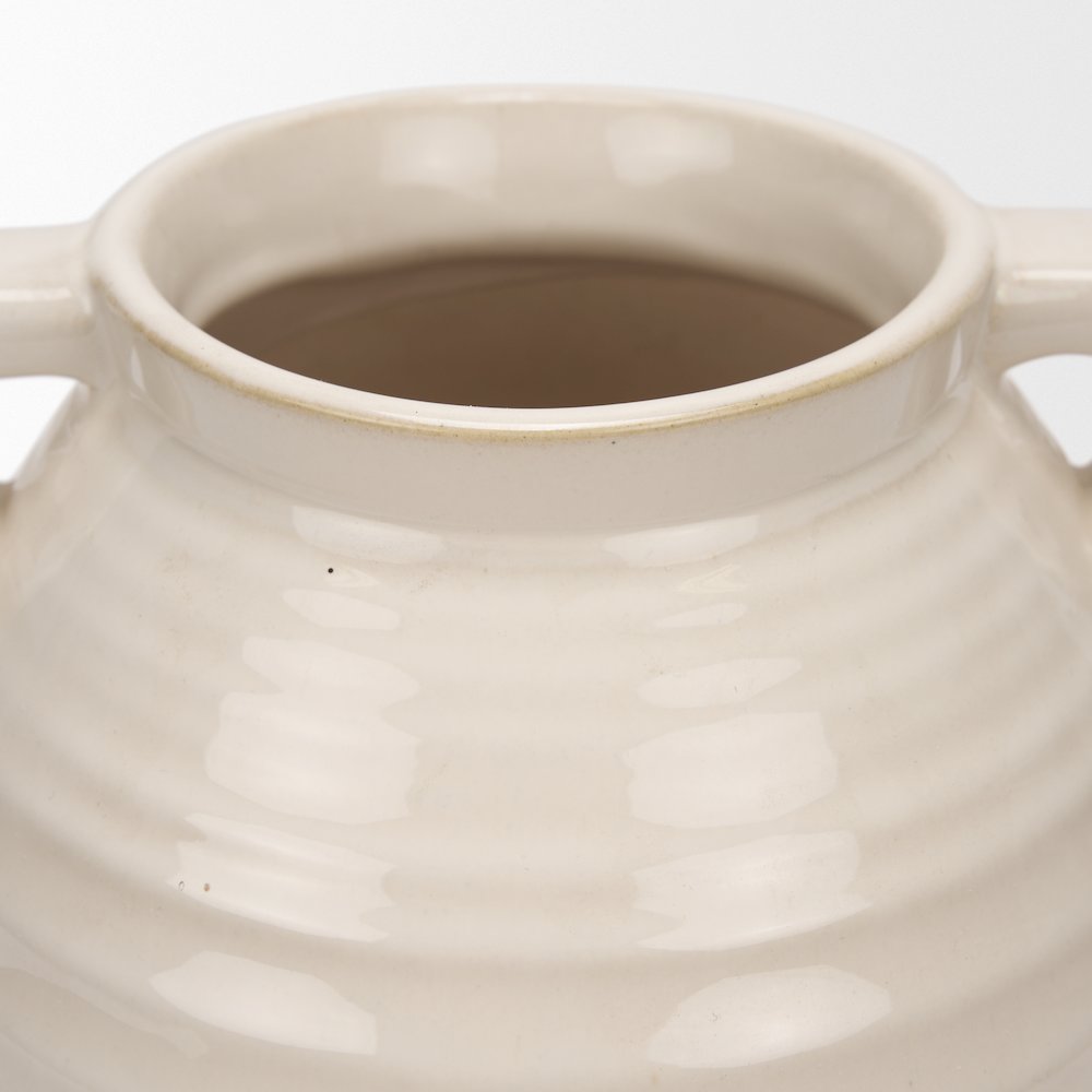 Tryna Large Beige Matte Brown Ceramic Vase