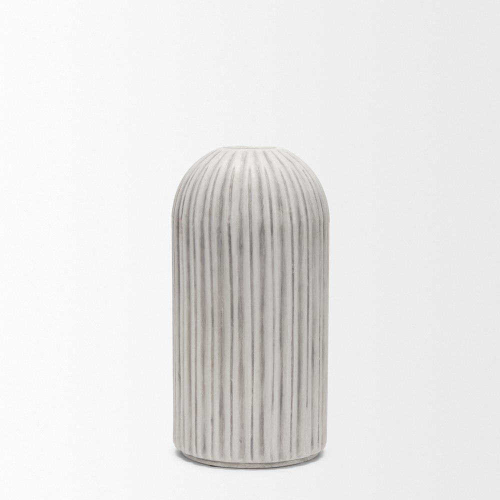 UmmSmall Off White Gray-Brown Antiquing Ceramic Floor Vase