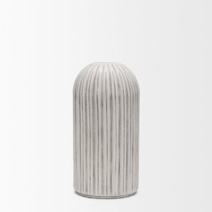 UmmSmall Off White Gray-Brown Antiquing Ceramic Floor Vase