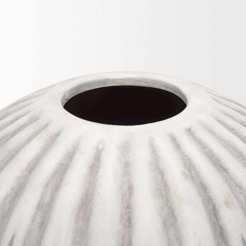 UmmTall Off White Gray-Brown Antiquing Ceramic Floor Vase