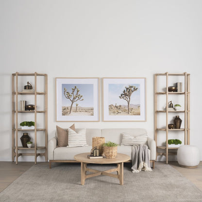 Light Brown Solid Wood Open Bookshelf