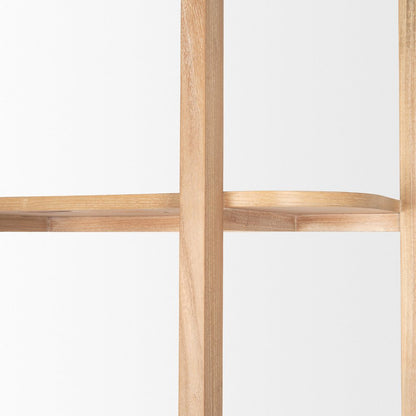 Light Brown Solid Wood Open Bookshelf
