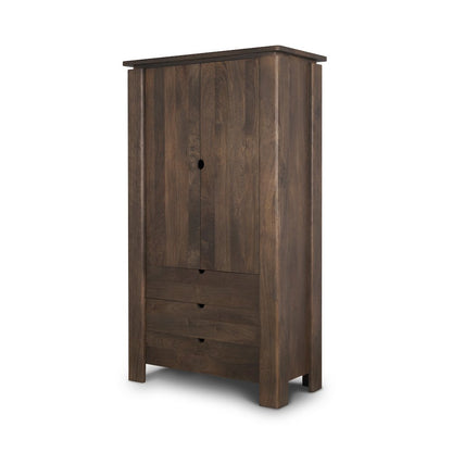 Solid Dark Brown Wood Curio Cabinet