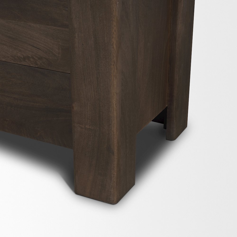 Solid Dark Brown Wood Curio Cabinet
