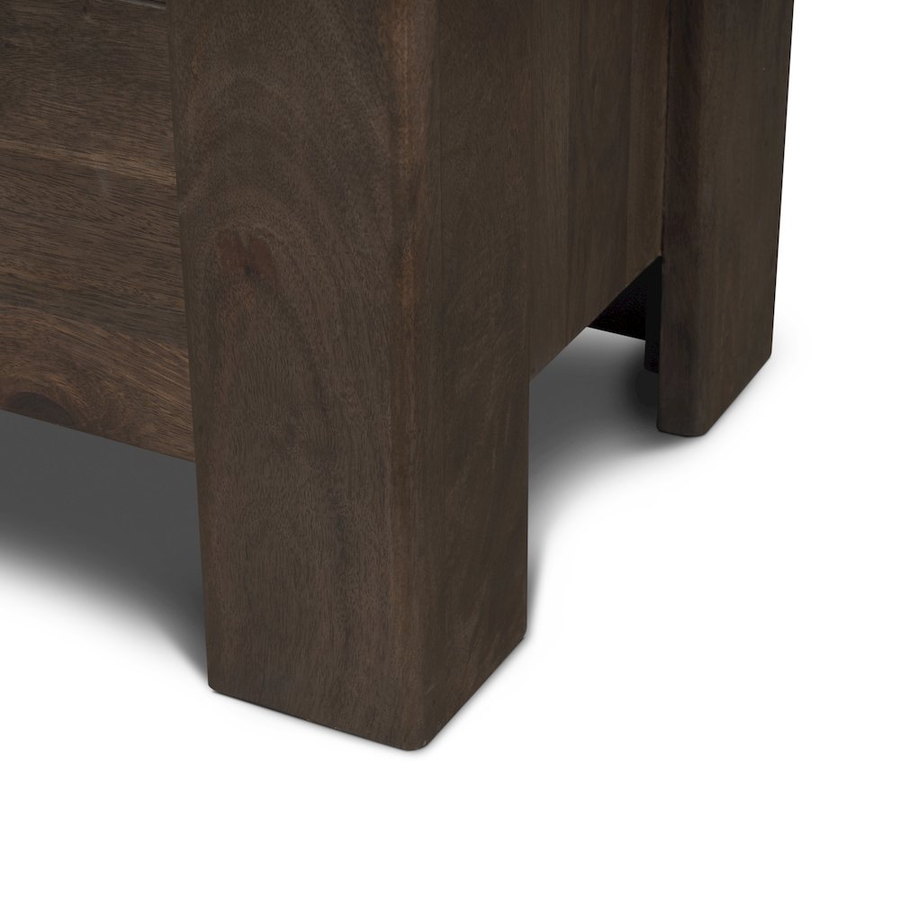 Solid Dark Brown Wood 3 Drawer Accent Cabinet