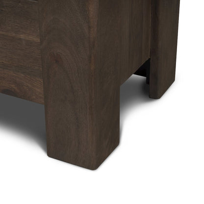 Solid Dark Brown Wood 3 Drawer Accent Cabinet