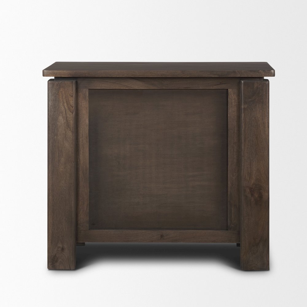 Solid Dark Brown Wood 3 Drawer Accent Cabinet