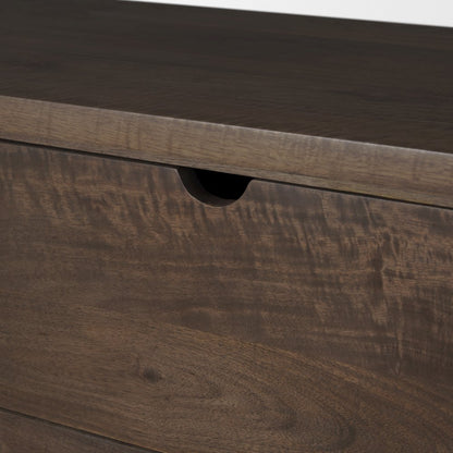 Solid Dark Brown Wood 3 Drawer Accent Cabinet