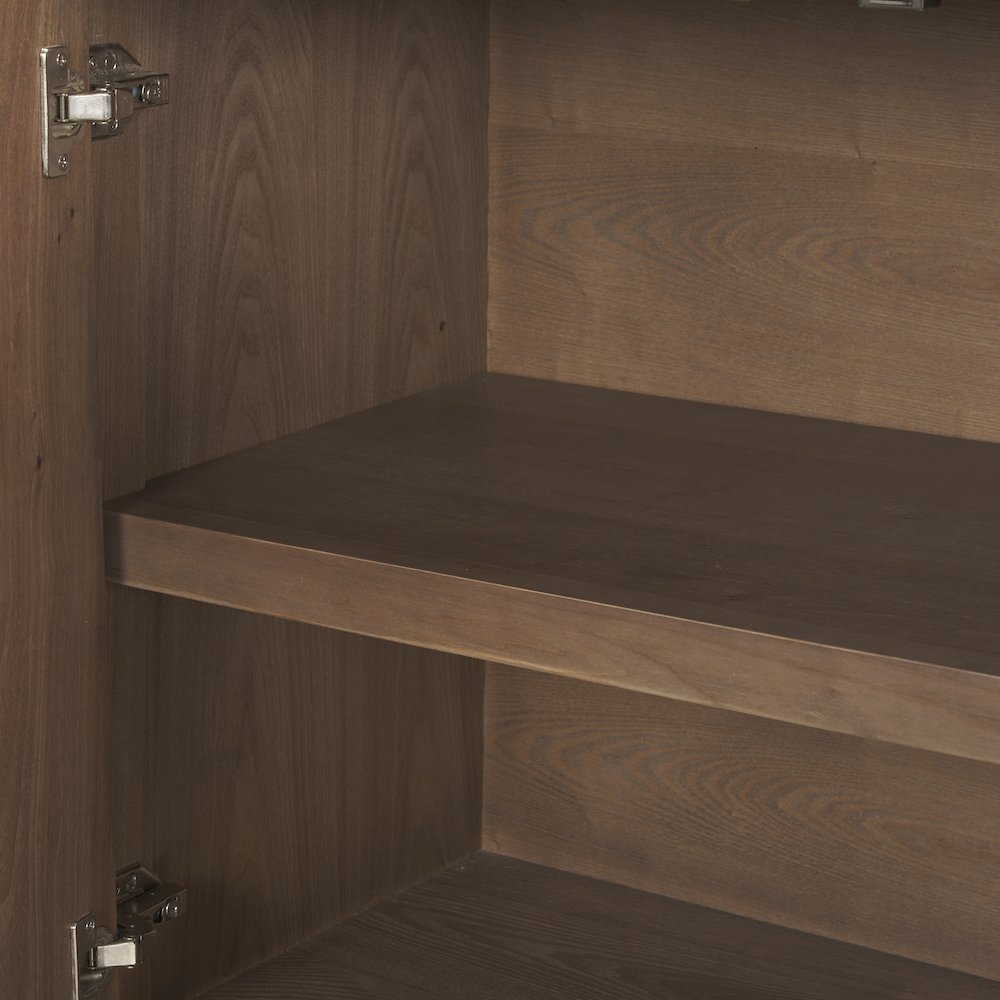 Varenna 4 Door Dark Brown Wood Rope Handles Sideboard