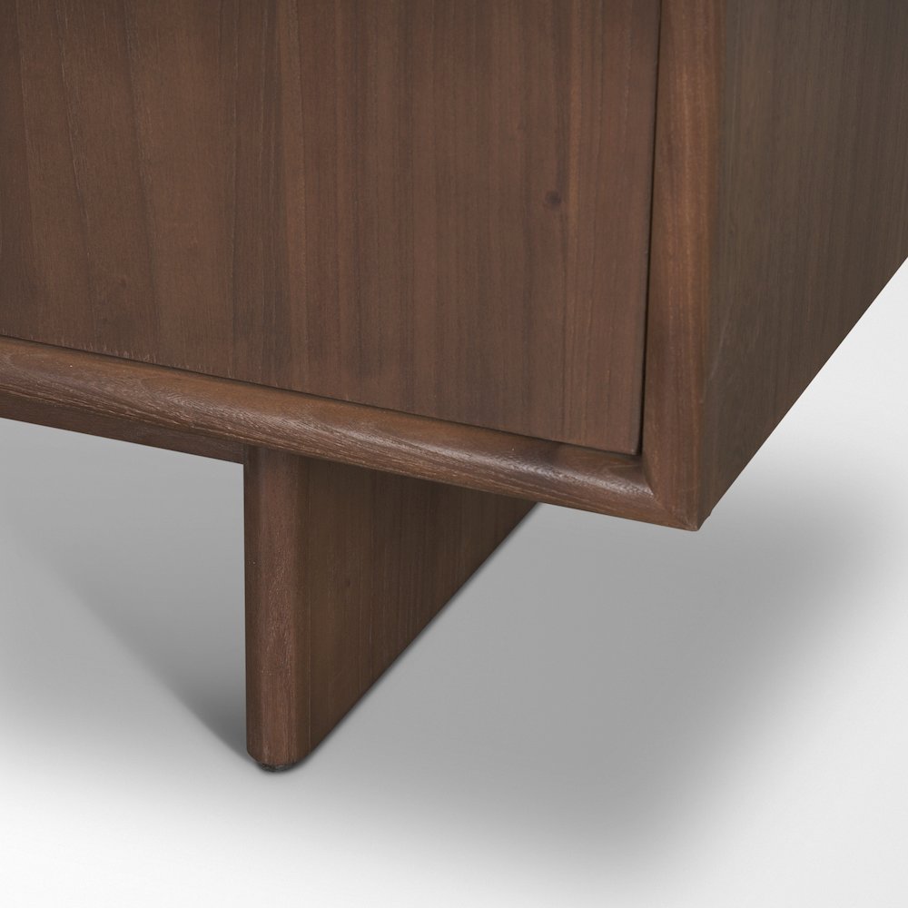 Varenna 4 Door Dark Brown Wood Rope Handles Sideboard