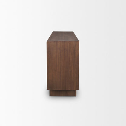 Varenna 4 Door Dark Brown Wood Rope Handles Sideboard