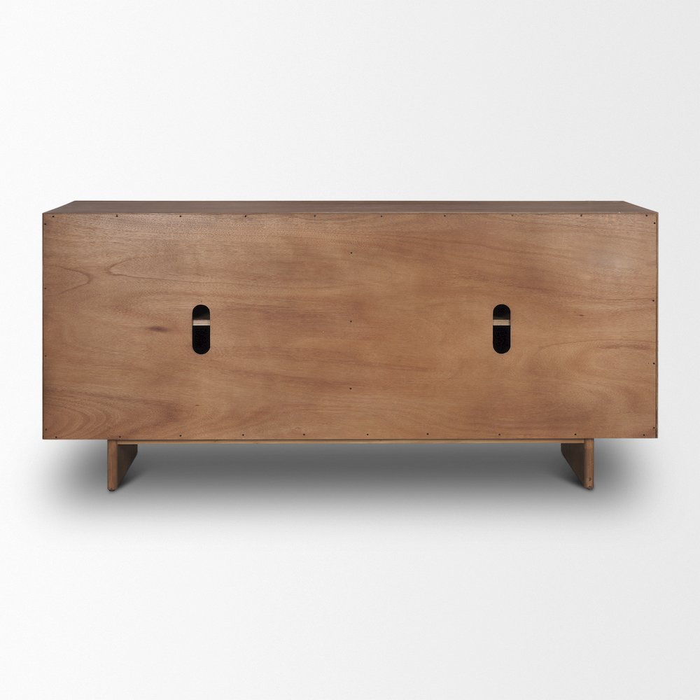 Varenna 4 Door Dark Brown Wood Rope Handles Sideboard