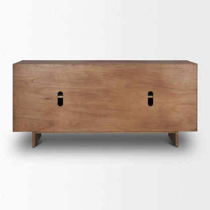 Varenna 4 Door Dark Brown Wood Rope Handles Sideboard