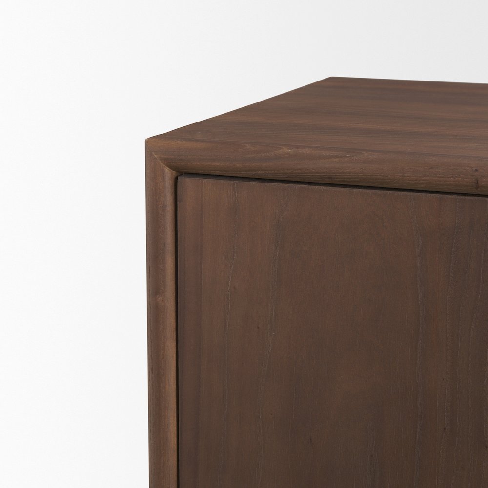 Varenna 4 Door Dark Brown Wood Rope Handles Sideboard
