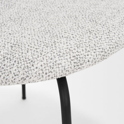 Matte Black Metal Gray Fabric Dining Chair