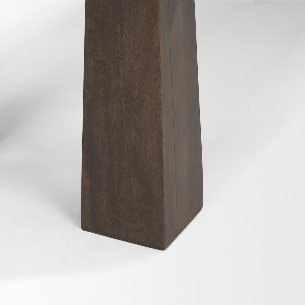 Rectangular Dark Brown Solid Wood Bench