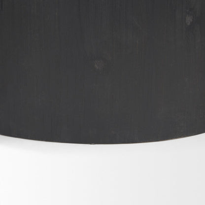 Matte Black Wood Natural Jute Accent Tables